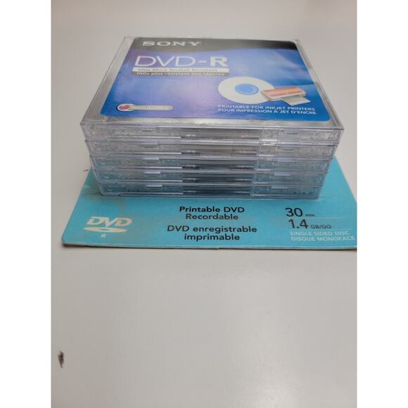New 5 PACK Sony Handycam Video Camera DVD-R 1.4 GB 30 Minute Single Sided - Picture 6 of 8